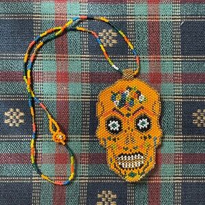 Mexican Beaded Skull Necklace